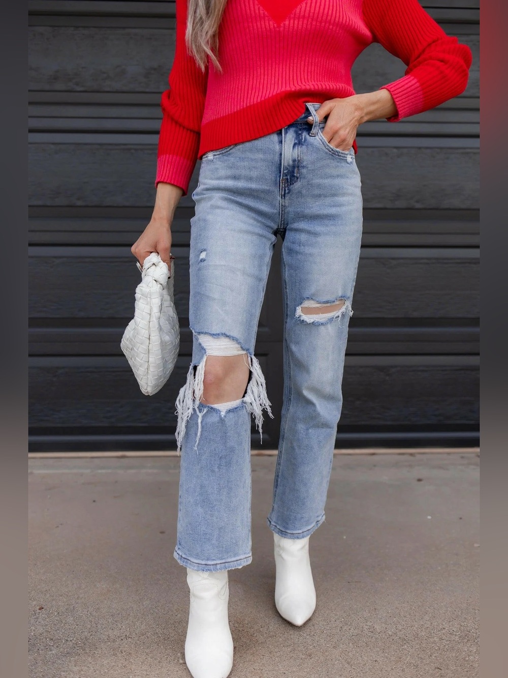 Vervet Light Wash Distressed High-Rise Women's Jeans